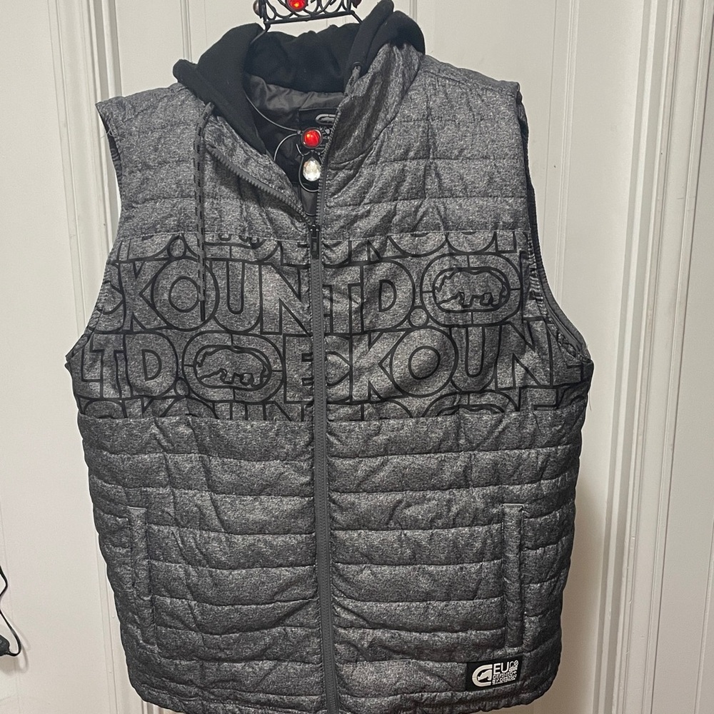 🦏🦏🦏3 for 12$🦏🦏🦏Echo Gray Quilted Vest with Logo-2XL